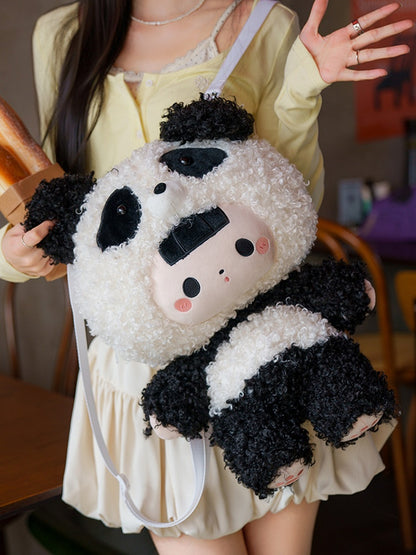 Black&White 38cm Plush Panda Backpack Detachable Shoulder Straps