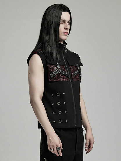 Black and Red Punk Personalized Vest