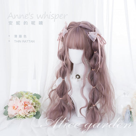 Thin Rattan Long curly Egg Roll Synthetic Wig