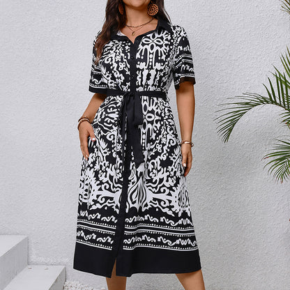 Summer Plus Size Printed Dress