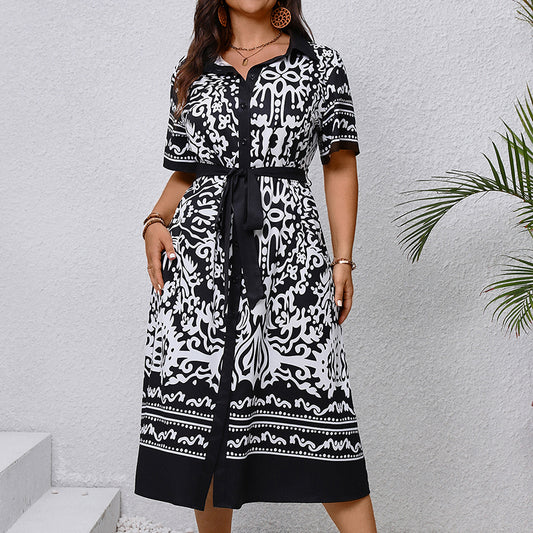 Summer Plus Size Printed Dress