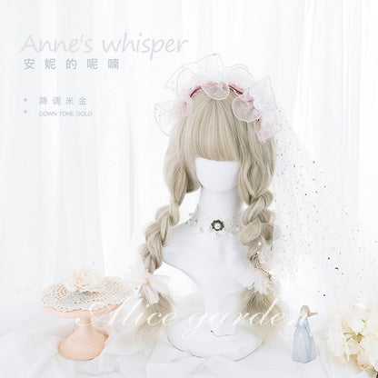 Thin Rattan Long curly Egg Roll Synthetic Wig