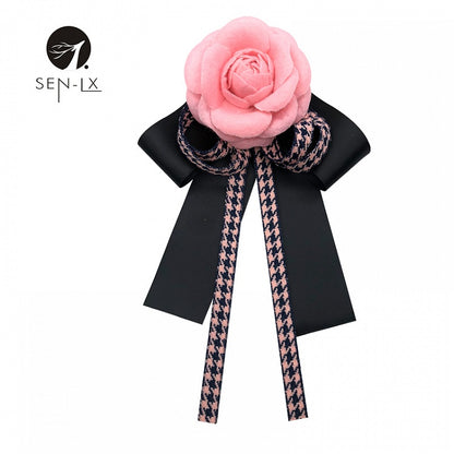 Vintage Houndstooth Bow Brooch