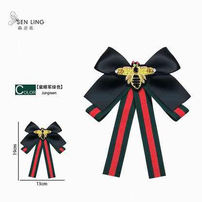 Little Bee Striped Bow Pin Bow Tie