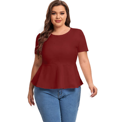 OL ruffle top back button T-shirt