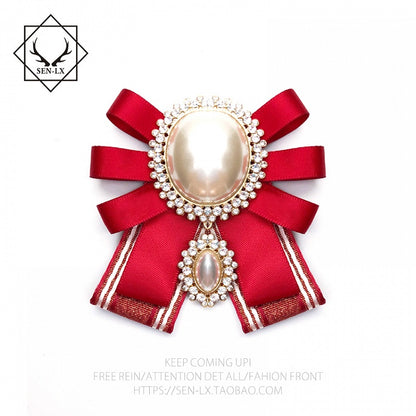 Vintage Pearl Bow Tie Brooch