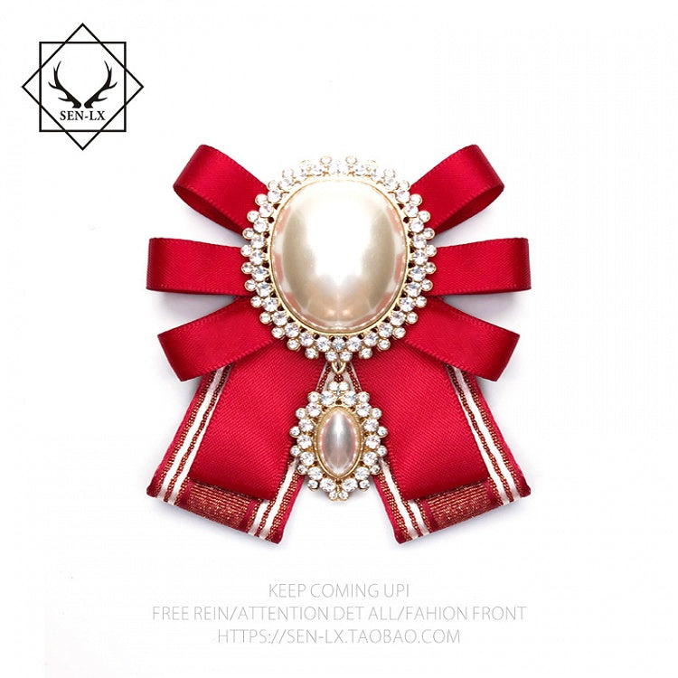 Vintage Pearl Bow Tie Brooch