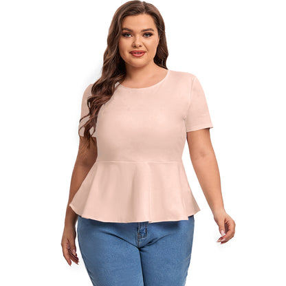 OL ruffle top back button T-shirt