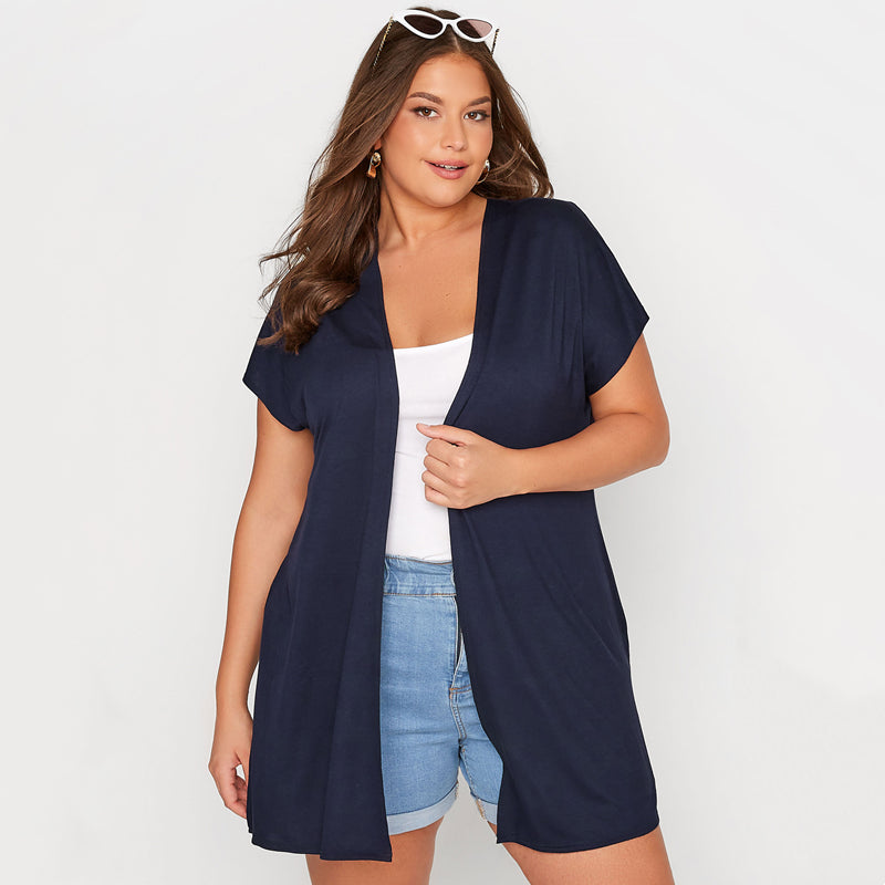 Solid Color Modal Short Sleeve Jacket