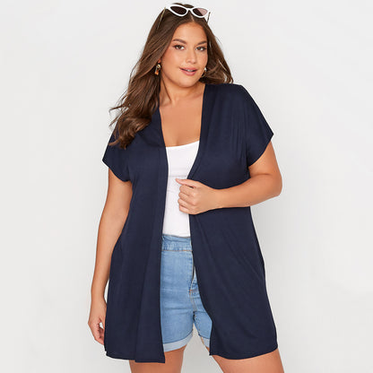 Solid Color Modal Short Sleeve Jacket