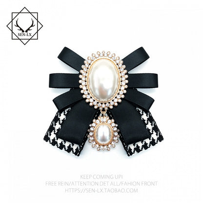 Vintage Pearl Bow Tie Brooch