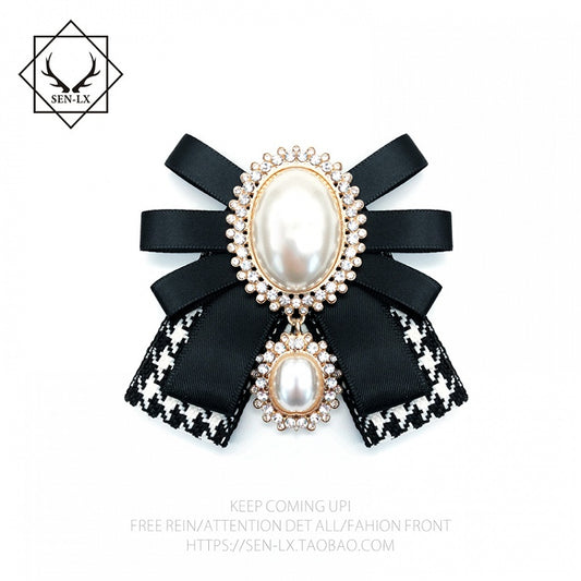 Vintage Pearl Bow Tie Brooch