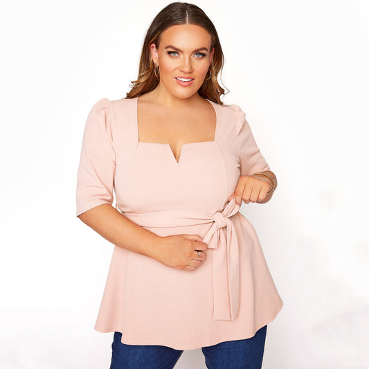 New fashion trend waist top women's summer plus size