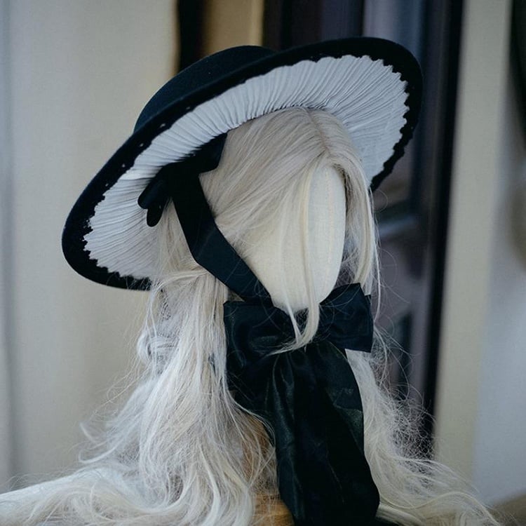 4 Options Black Gothic Lolita Hat