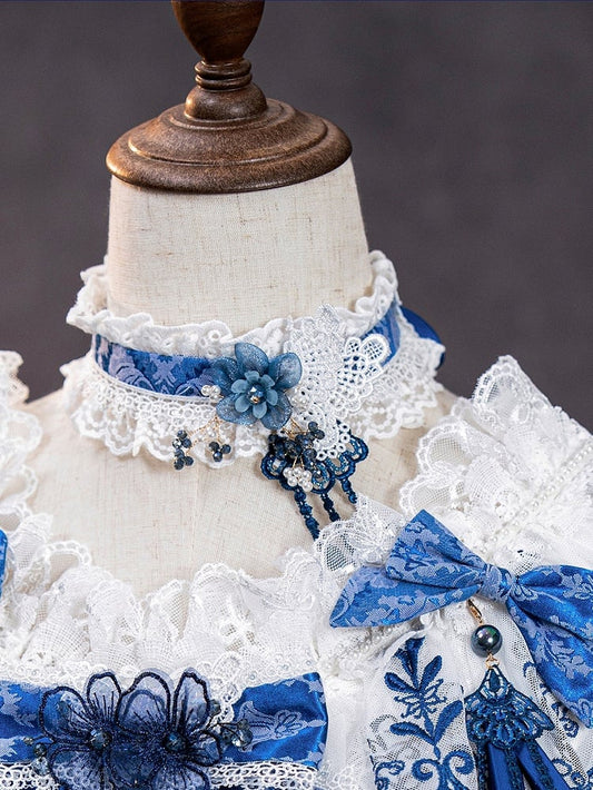 White and Blue Choker