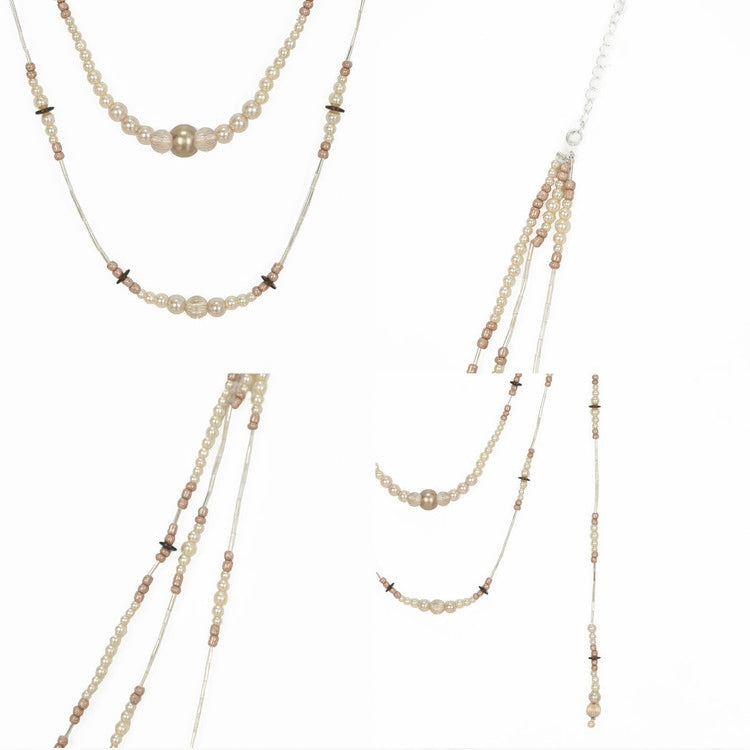 Romantic Goth Layered Beaded Necklace