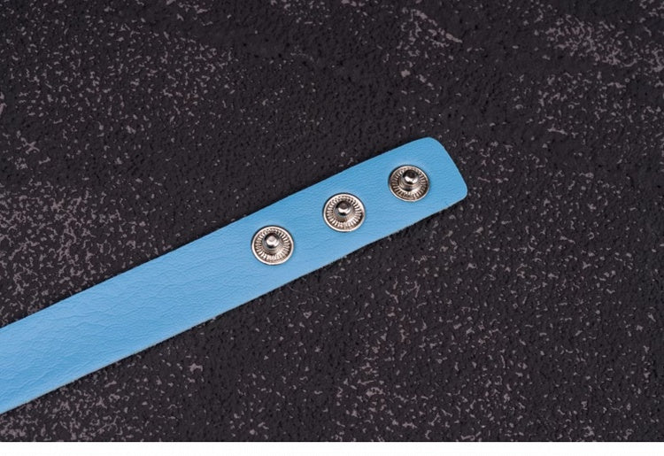 Cross Pendant Blue and White Handmade Bat Wings PU Choker