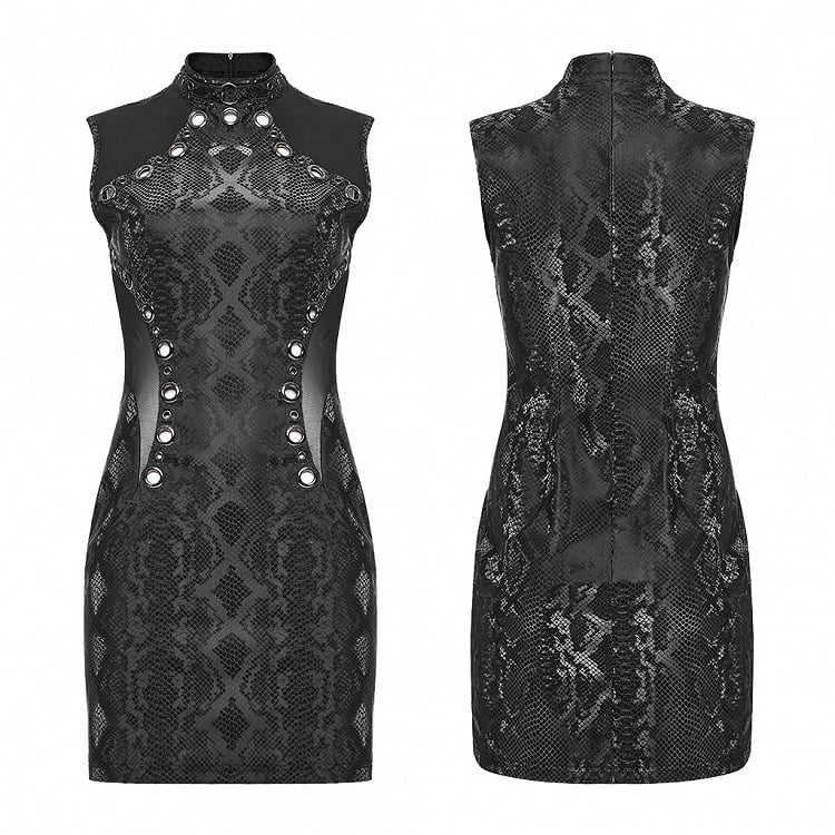 Black Punk Sleeveless Dress