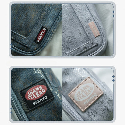 Light Blue PU Ita Crossbody Bag