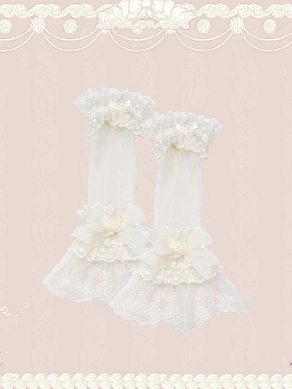 Creamy Tulle Wrist Cuffs