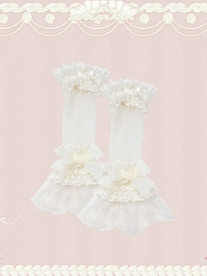 Creamy Tulle Wrist Cuffs