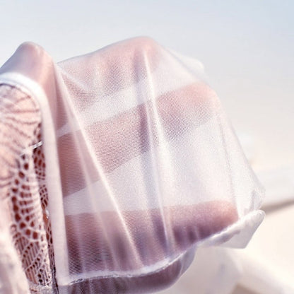 White/Black/Purple Lace Trim Gothic Punk Gloves