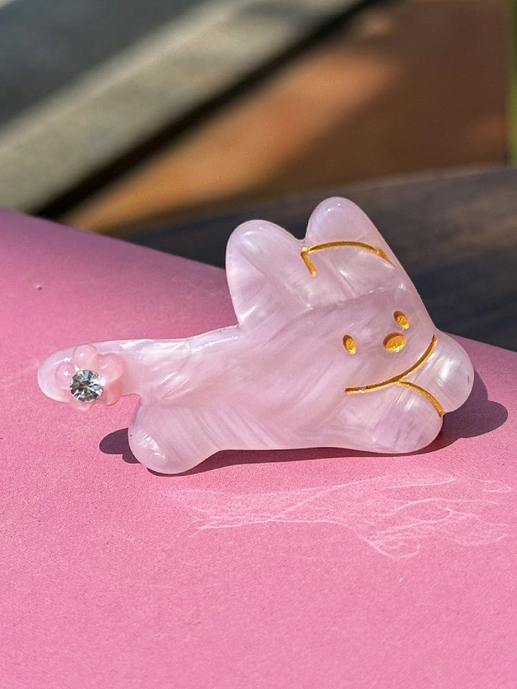 4 Color Options Rhinestone Decorated Puppy Hairclip