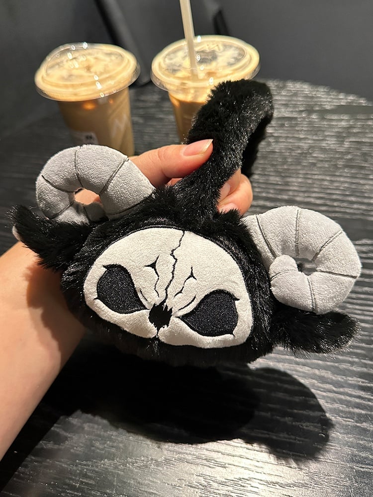 Clearance-Black and White Grim Reaper Gothic Plush Ear Muffs