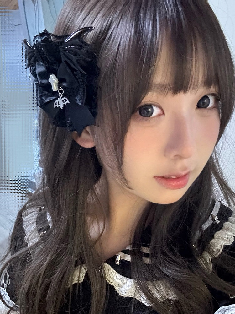 Halloween Demon Wings Gothic Cross Bowknot Hairclip/Brooch Black/White/Red/Orange