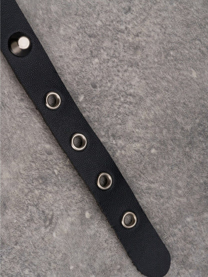 Black&Silver Gothic Demon Mask Pendant Studs Design Buckle Choker