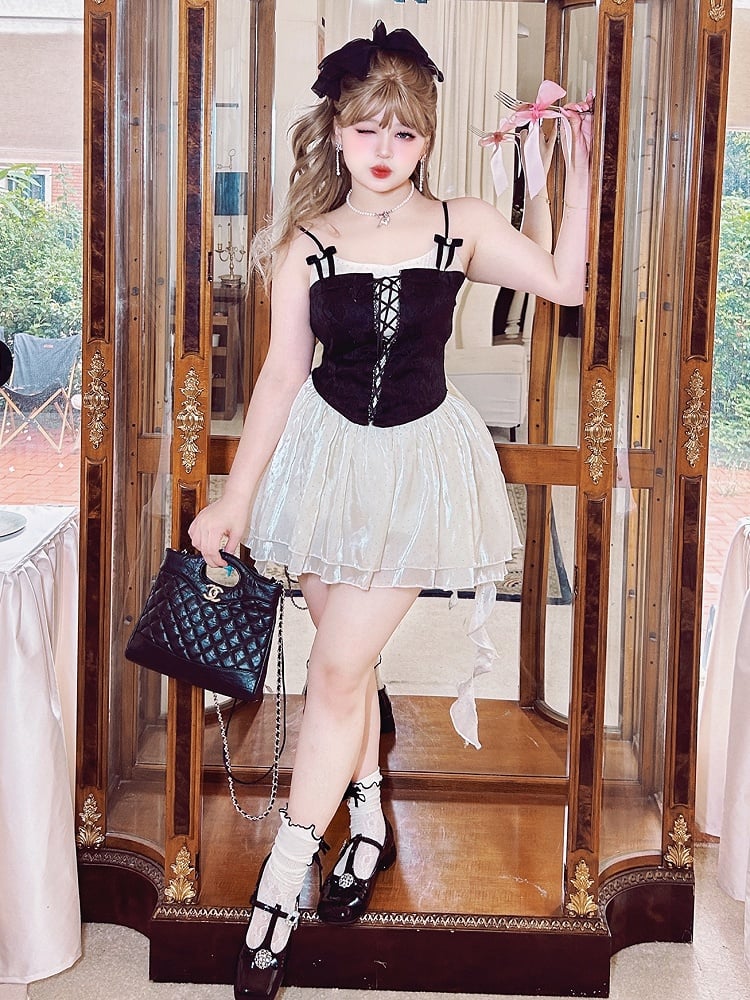 Plus Size Beige Glittering Short Skirt