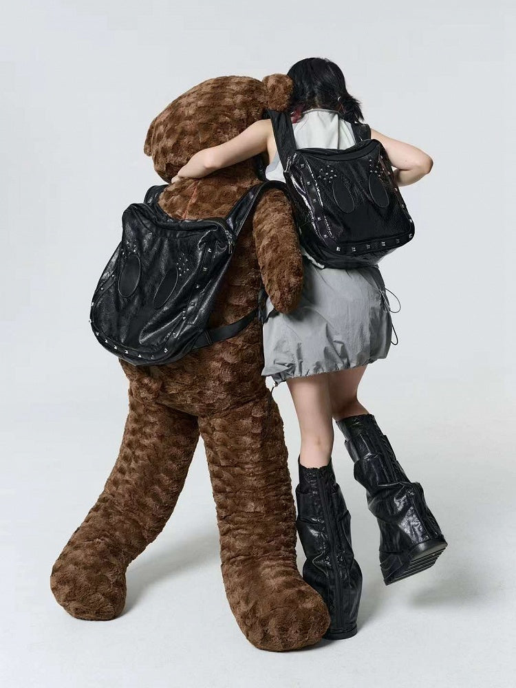 Black Punk Studs Large Capacity Bunny Crossbody