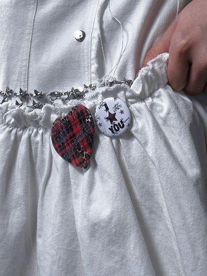 Punk Rock Distressed Design Graphic/Metal Badge Set