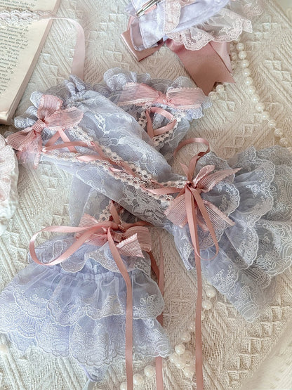 Blue / Purple & Pink Lace Wrist Cuffs