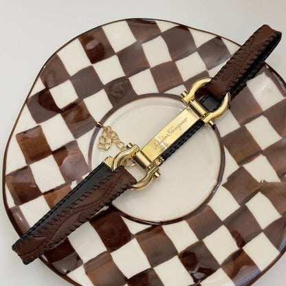 Y2K Brown/Dark Green PU Wasteland Punk Choker