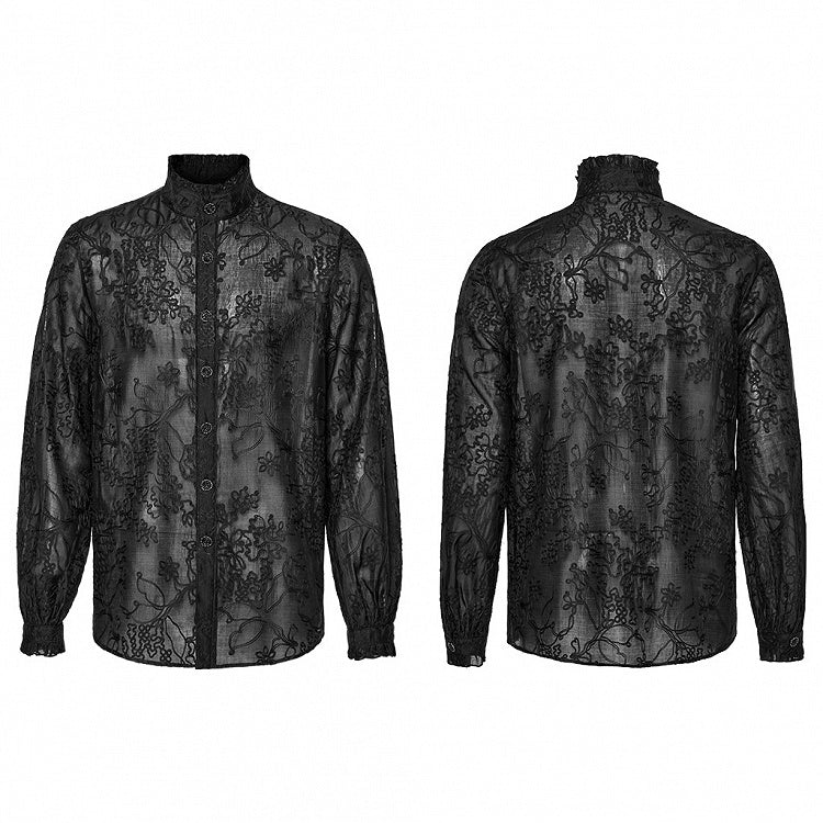 Goth Men's Embroidered Shirt