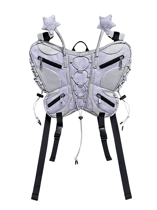 Gray/Pink Small Size Butterfly Backpack