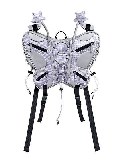 Gray/Pink Small Size Butterfly Backpack