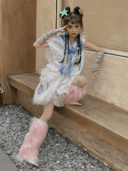 Pink Y2K 20CM/30CM/40CM Shaggy Leg Warmers