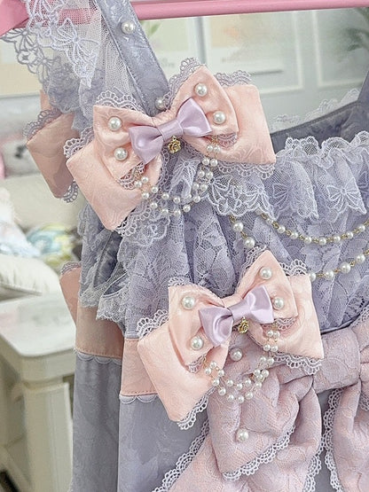 4 Color Options Beaded And Floral Charm Bowknot Hairclip