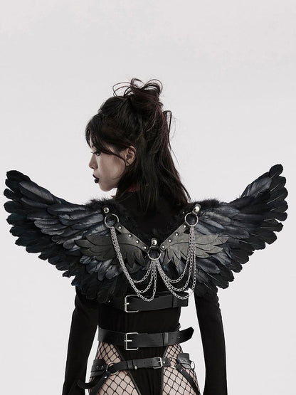 Black Punk Feather Wing Harness