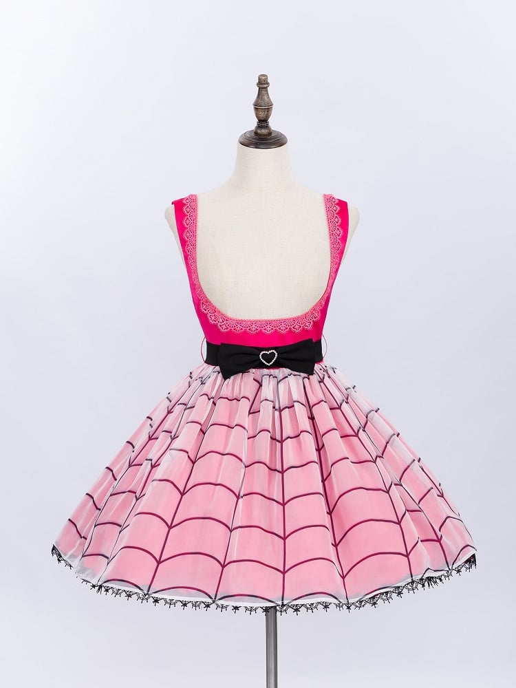 Fanart Fashion Outfit Hot Pink Under Bust Dress + Shirt + Cape + Leg Sleeves Full Set