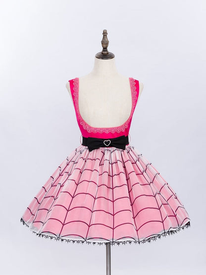 Fanart Fashion Outfit Hot Pink Under Bust Dress + Shirt + Cape + Leg Sleeves Full Set