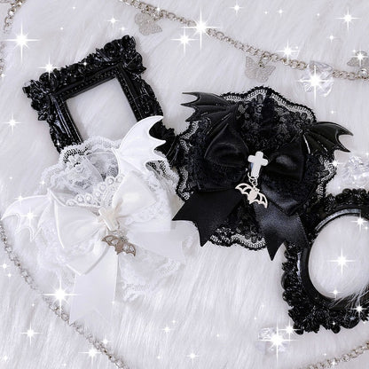 Halloween Demon Wings Gothic Cross Bowknot Hairclip/Brooch Black/White/Red/Orange