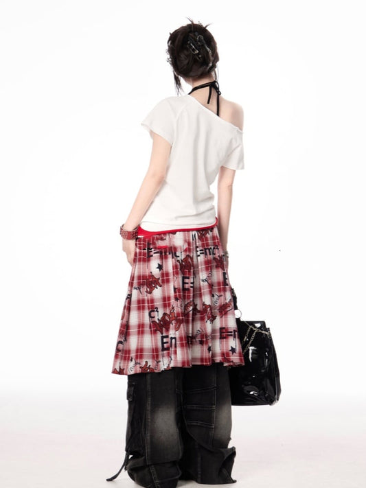 Red Plaid Waist Accessory