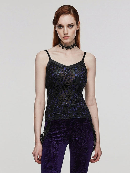 Plus Size Leopard Black and Purple Goth Camisole