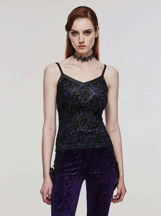 Plus Size Leopard Black and Purple Goth Camisole