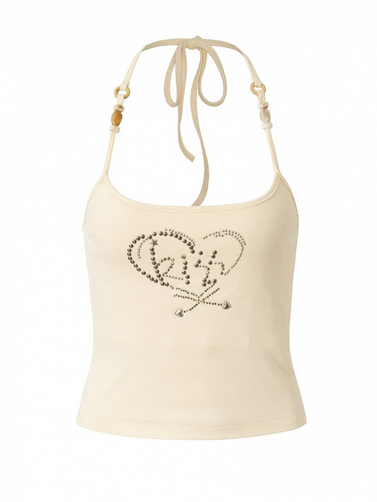 Beige Halter Neck Top