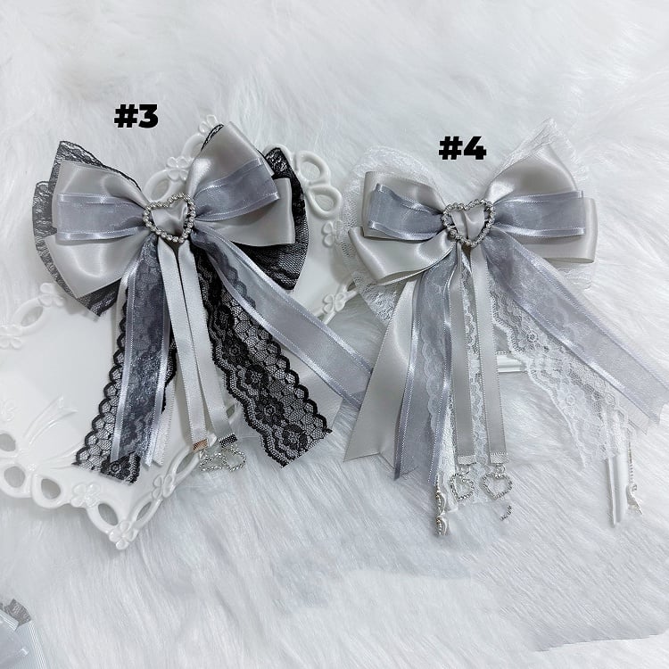 13 Options Jirai Kei Heart Charm Big Bow Brooch