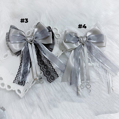 13 Options Jirai Kei Heart Charm Big Bow Brooch